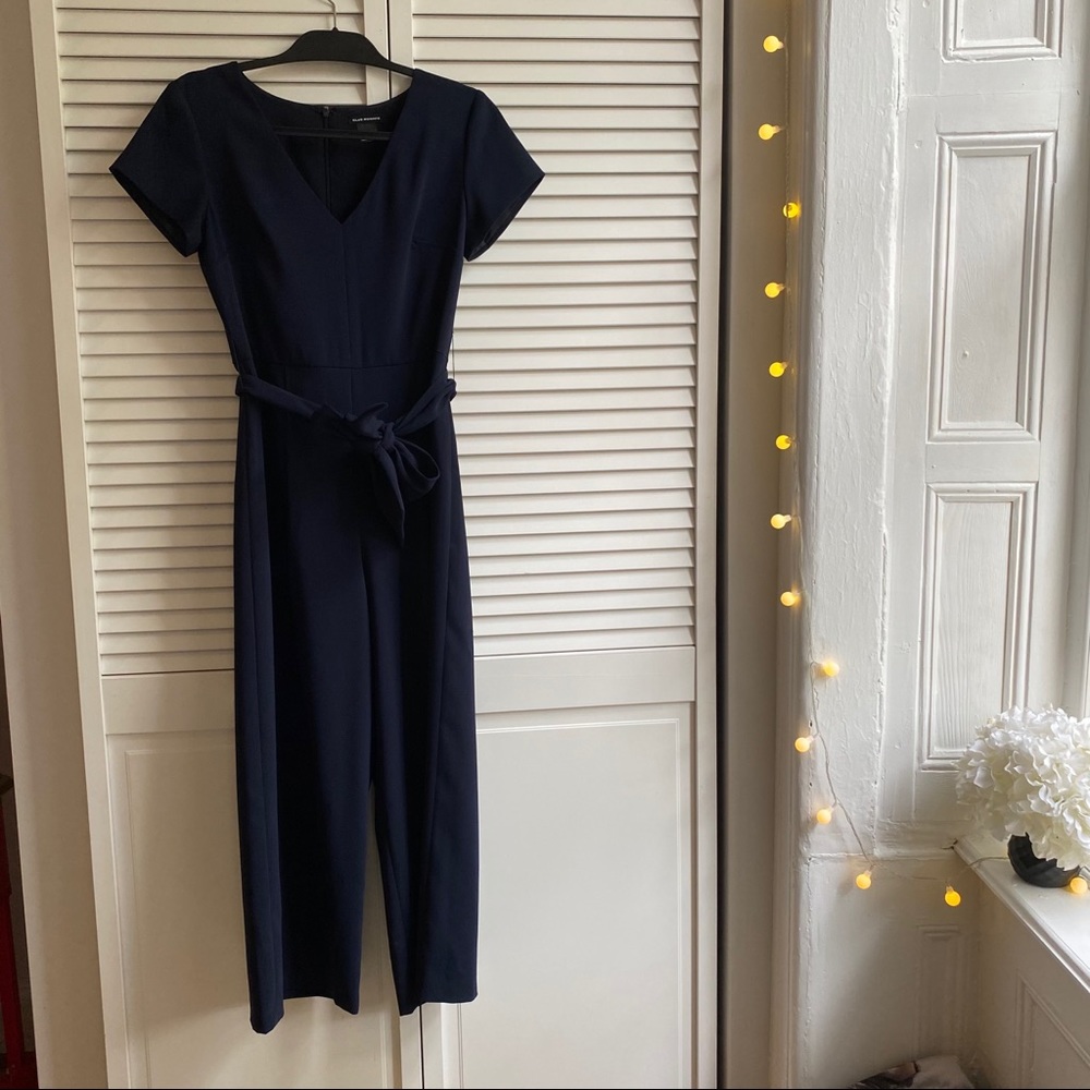 Club Monaco navy jumpsuit with tie detail